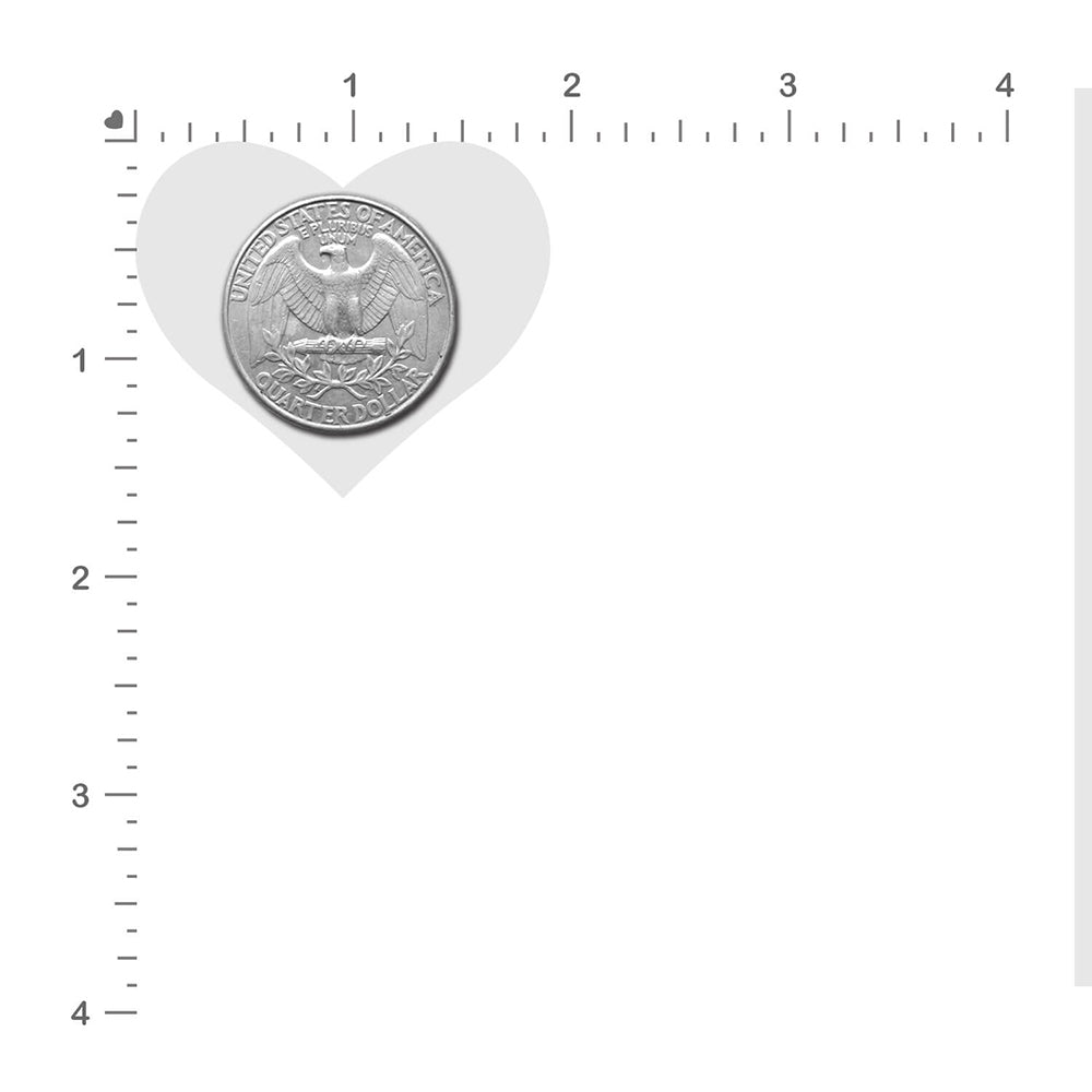 Pastease Petites Liquid Hearts Pasties Rose Gold 2-pack with quarter for size reference in heart shape.