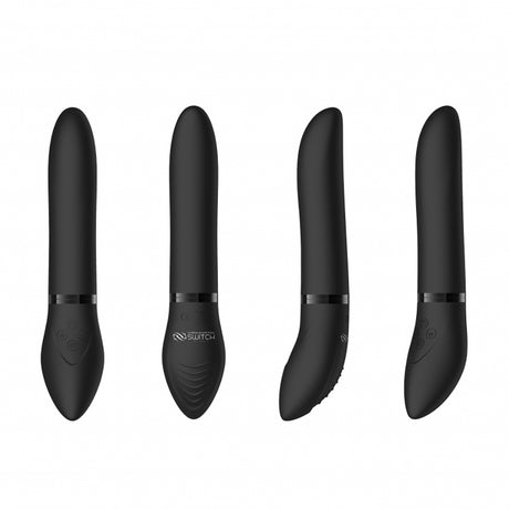 Shots Toys Pleasure Kit #4 Vibrator Set Black with four sleek black vibrators for versatile pleasure options.