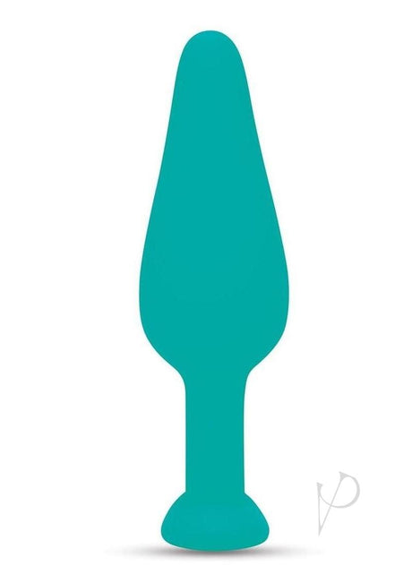 Bodywand 4Play Quiver Rechargeable Butt Plug Aqua in a smooth, tapered design with a flared base for secure use.
