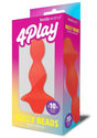 Bodywand 4Play Buzzy Beads Rechargeable Anal Beads Orange packaging showcasing the beaded vibrator with 10 vibration modes.