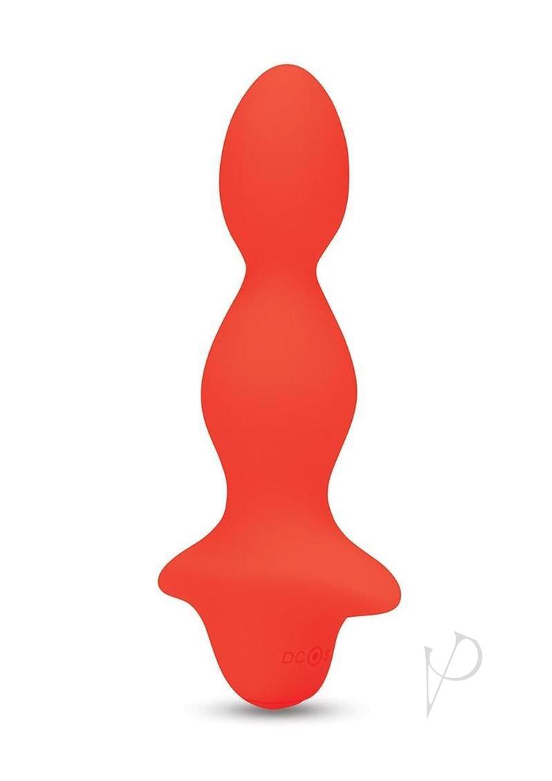 Bodywand 4Play Buzzy Beads Rechargeable Anal Beads Orange - contoured beaded vibrator for varied sensation.