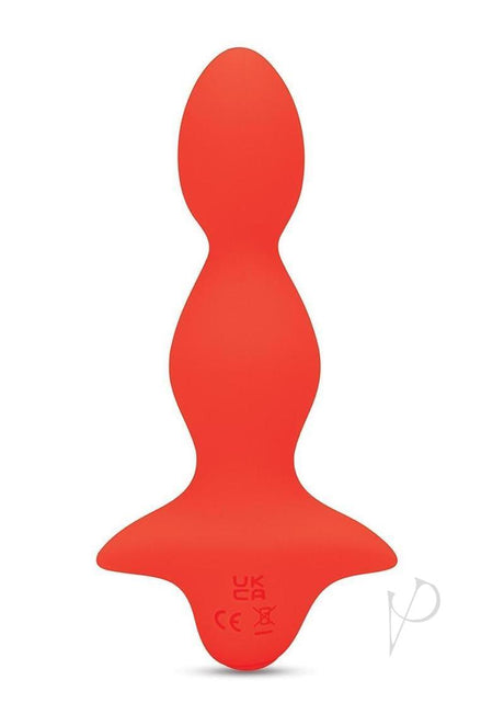 Bodywand 4Play Buzzy Beads Rechargeable Anal Beads Orange, contoured beaded vibrator for varied sensations and comfort.