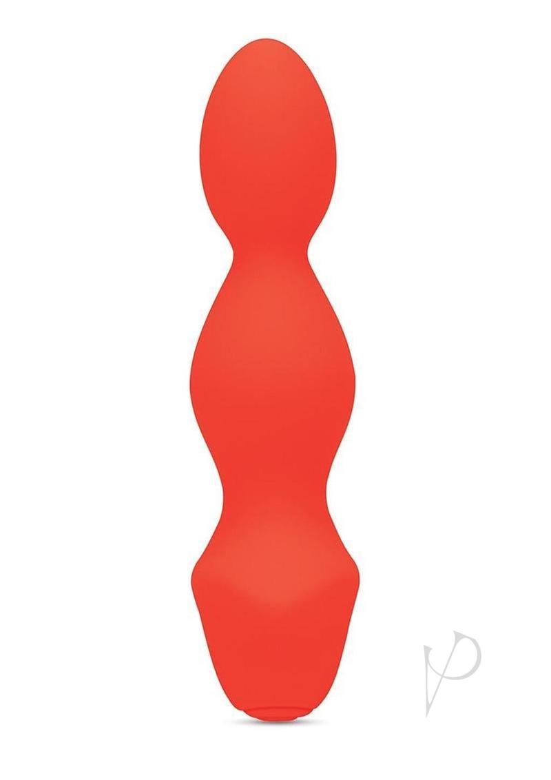 Bodywand 4Play Buzzy Beads Rechargeable Anal Beads Orange, a contoured beaded vibrator for varied sensations.