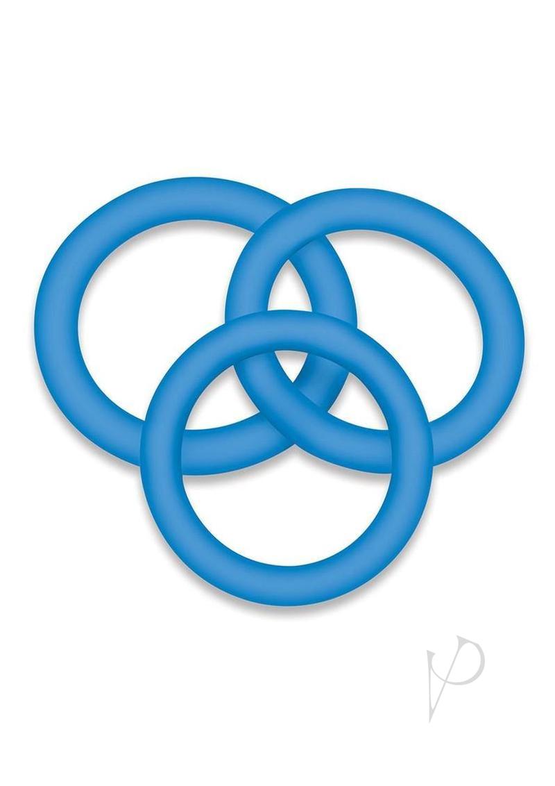 Bodywand 4Play Flex Trio Silicone Cockring Set Blue - Image 3