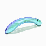 Biird Kalii Glass G-spot Dildo in striking teal, designed for focused G-spot stimulation and elegant display.