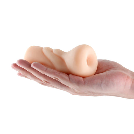 Hustler Barely Legal Jennifer Stroker in a hand, showcasing its realistic design and soft material.
