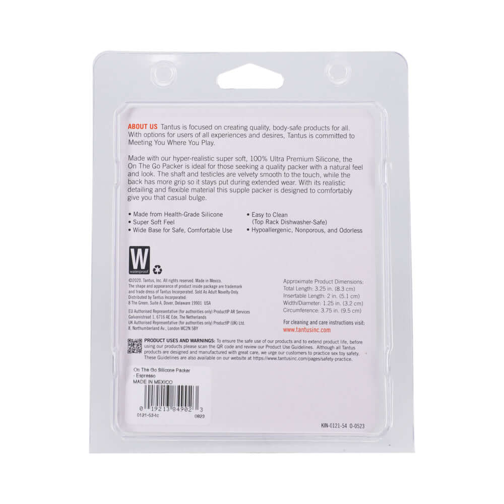 Tantus On The Go Silicone Packer Espresso (Clamshell)