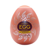 Tenga Egg Shiny II Disposable Masturbator White with bold design and textured package for enhanced pleasure.