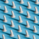 Biird Boo 5.5 Inch Silicone Suction Cup Dildo Blue on a blue background with multiple units.