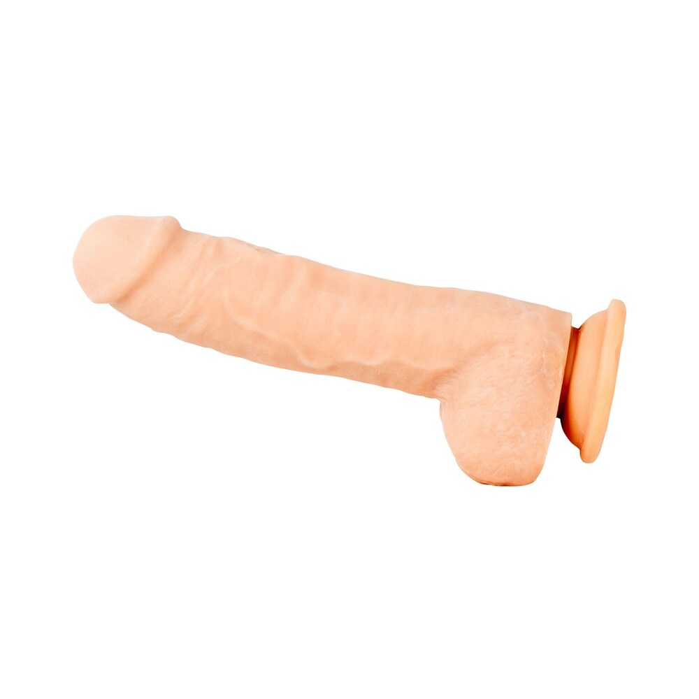 Adam & Eve Adam's Colossal 12 Inch Dildo Beige with realistic detail and lifelike design features.
