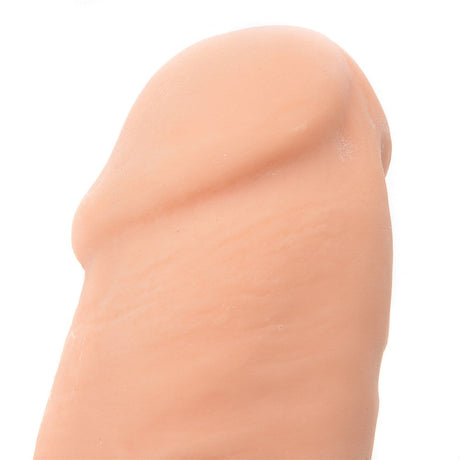 Adam & Eve Adam's Colossal 12 Inch Dildo Beige close-up highlighting the lifelike detail and realistic texture.