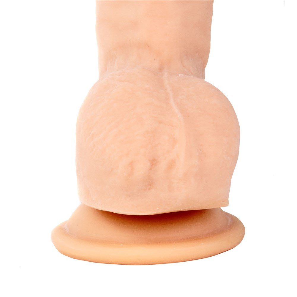 Adam & Eve Adam's Colossal 12 Inch Dildo Beige close-up of base and ball detail.
