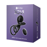 Svibe Snail Jovi Dual Couples Vibrating Ring Black packaging displaying a dual couples stimulator in sleek black design.