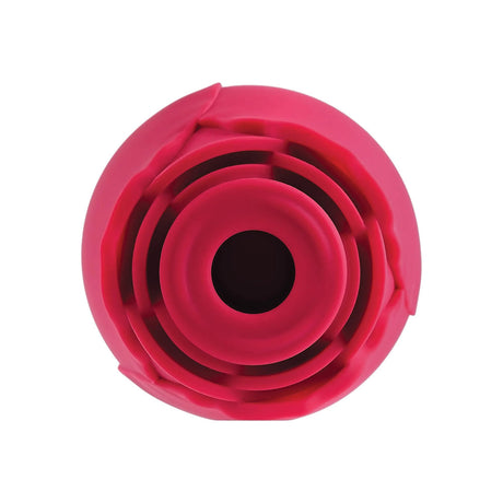 Adam & Eve Eve's Ravishing Suction Rose Clitoral Stimulator top view showcasing sleek design and silicone opening.
