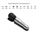 Doxy Go Travel-sized Wand Massager Brushed Metal showcasing its features and sleek design.