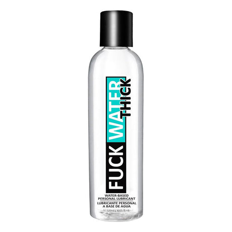 Fuck Water Thick Clear Water-based Lubricant 4 Oz bottle with clear packaging and bold logo design.
