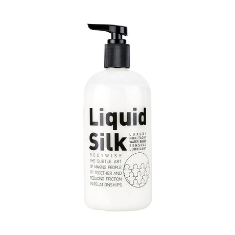 Liquid Silk Water-based Lubricant 500 ml bottle with pump for a smooth, non-tacky glide in relationships.