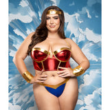 Fantasy Lingerie Play Rope Me In 6-Piece Costume Set XL/2XL featuring a metallic bustier and rope halter.