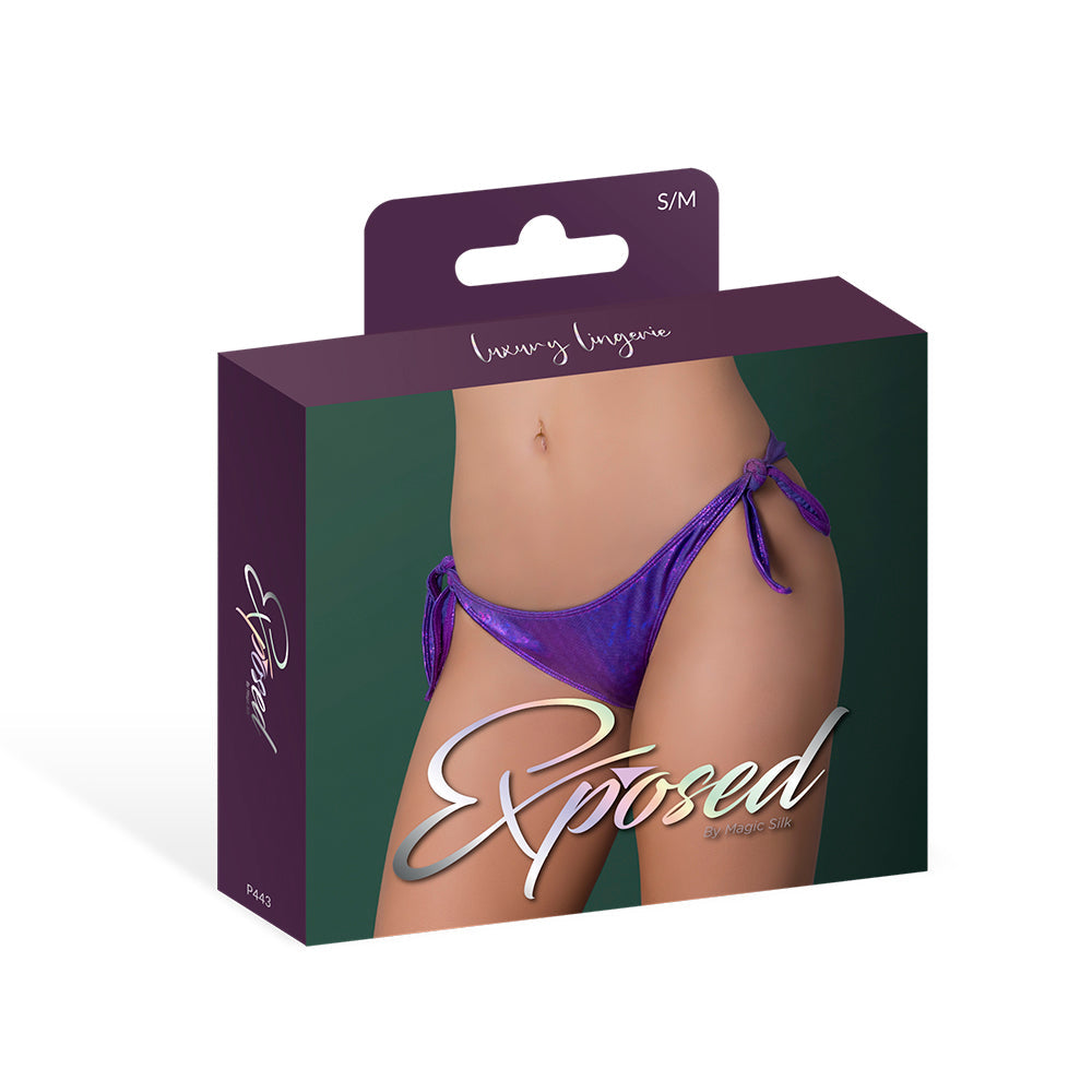 Magic Silk Glimmer Low Rise Tie Side Panty Purple Disco S/M - Image 3