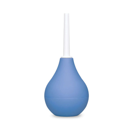 b-Vibe Compact Enema Douche Blue designed for convenient and discreet hygiene, perfect for travel