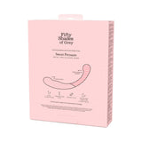Fifty Shades of Grey Sweet Pressure Silicone and Metal Wand product packaging showcasing elegant design and features.