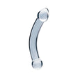 Clarity Celestial Purity Glass Dildo elegantly curved and double-ended, showcasing premium borosilicate glass craftsmanship.