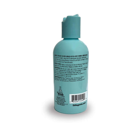 B-Luvd Hybrid Lubricant 4 Oz bottle showing back label details and cap.