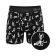 Shinesty Bare Back Bones Ball Hammock Pouch Underwear Small with a glow-in-the-dark skeleton print.