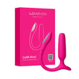 Lovense Lush Anal App-controlled Compact Powerful Butt Plug packaging with remote control anal vibrator in pink.