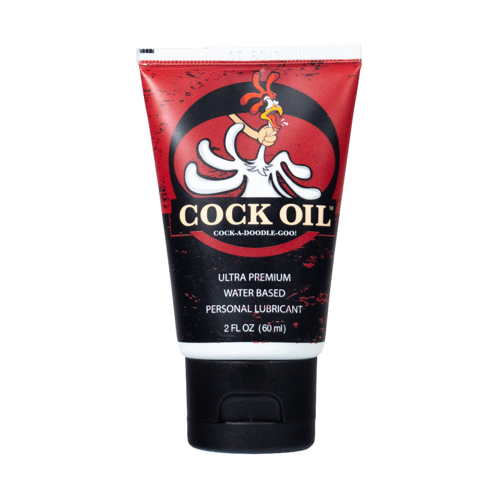 Cock Oil Water-based Lubricant Squeeze Tube 2 Oz with rooster logo for personal use, non-sticky and easy to wash off.