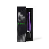 Doxy Die Cast Max Plug-in Wand Massager Purple in sleek packaging with controls and a solid design.