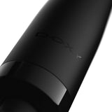 Close-up of the Doxy Original Wand Massager Black, showcasing its sleek design and logo.