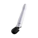 Doxy Die Cast Max Cordless Wand Massager White with a sleek design and three control buttons.
