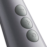 Close-up of control buttons on the Doxy Die Cast Max Cordless Wand Massager White.