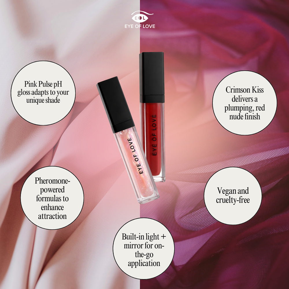 Eye Of Love Matchmaker Pink Pulse Pheromone pH Lip Stain showcases lip gloss with unique shade adaption and pheromone power.