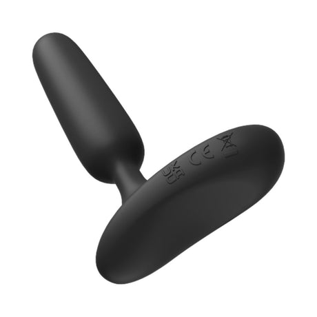 Lovense Glint Touch-Responsive Vibrating Butt Plug Black displayed on a white background to highlight its sleek design.