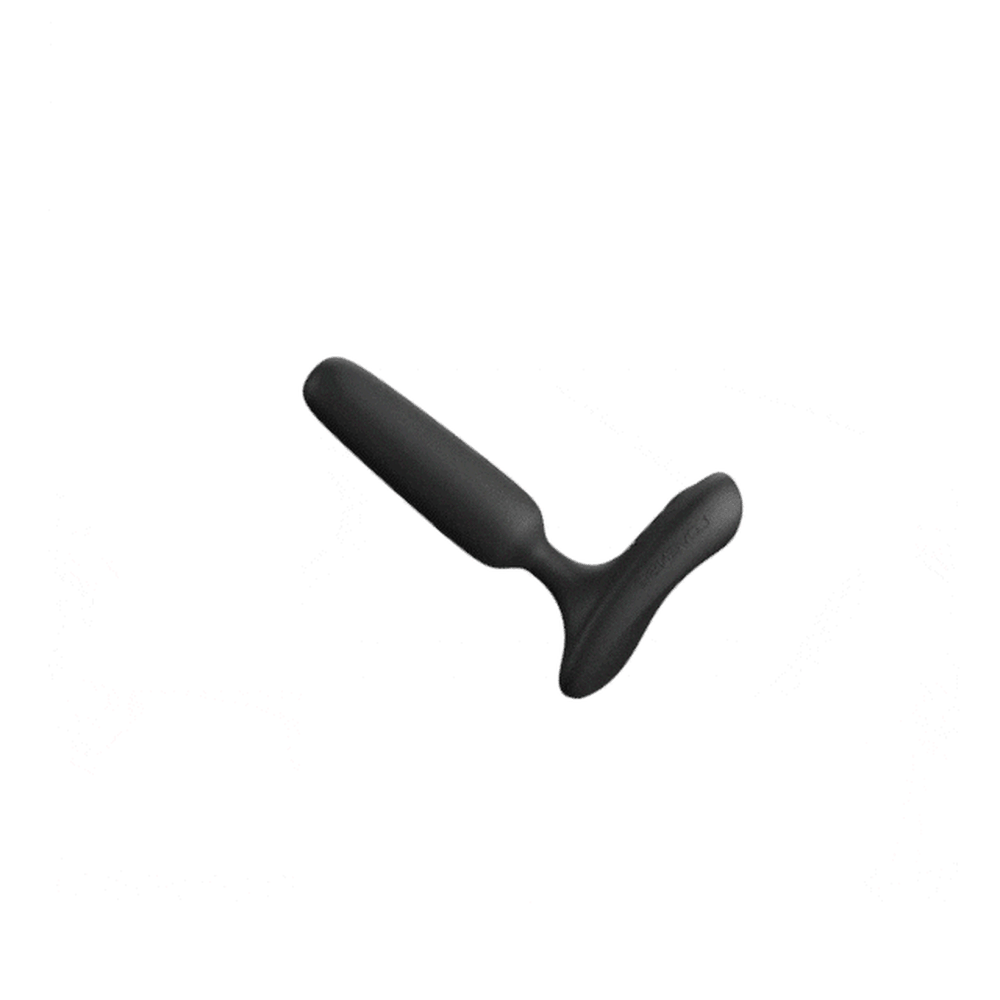 Lovense Glint Touch-Responsive Vibrating Butt Plug Black shown in sleek black design for enhanced pleasure.