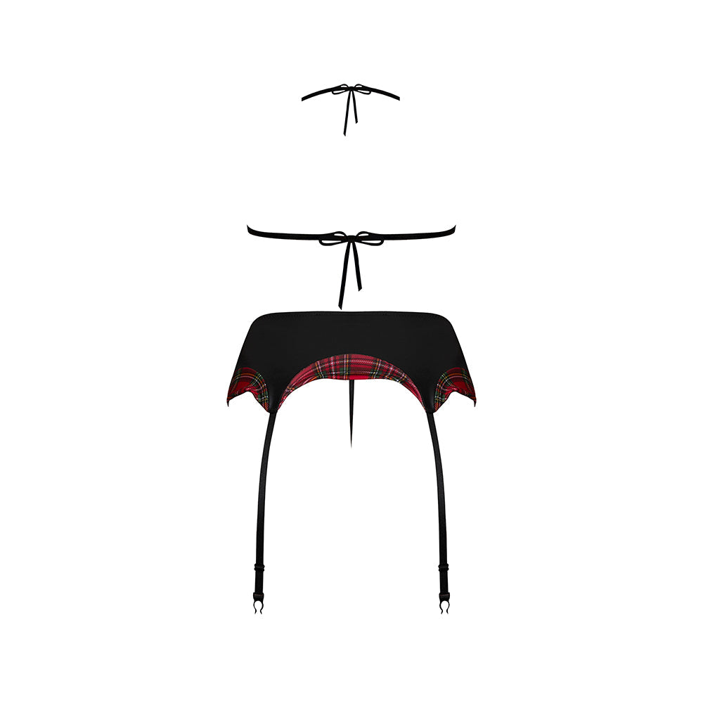 Magic Silk Sexy Time Oral Exam Schoolgirl Set Red Queen Size featuring red plaid and black accents.