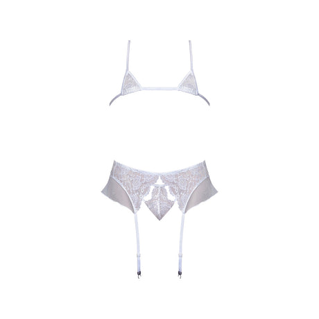Magic Silk Sexy Time Ever After Bride Lingerie White L/XL three-piece bridal set with lace and mesh.