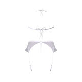 Magic Silk Sexy Time Ever After Bride Lingerie White L/XL three-piece bridal set with lace and mesh details.