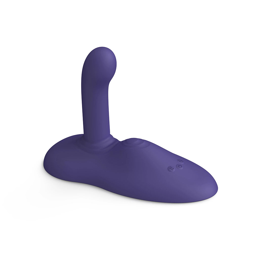 Love To Love Gofast Thrusting Vibrator Midnight Indigo in a sleek, purple design highlighting its innovative features.