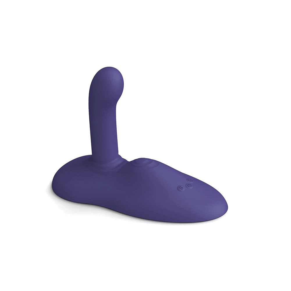Love To Love Gofast Thrusting Vibrator Midnight Indigo in deep purple with versatile hands-free design.