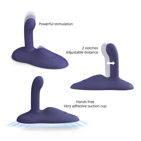 Love To Love Gofast Thrusting Vibrator Midnight Indigo featuring adjustable distance and powerful stimulation.