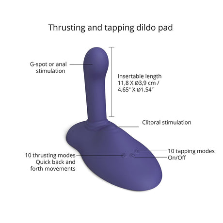 Love To Love Gofast Thrusting Vibrator Midnight Indigo features thrusting and tapping functions.