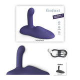 Love To Love Gofast Thrusting Vibrator Midnight Indigo with packaging and accessories.