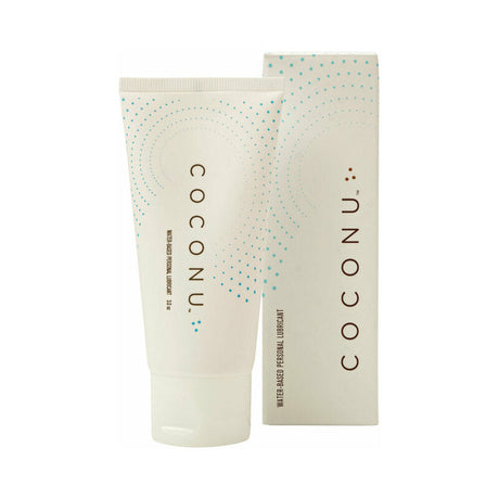 Coconu Water-based Personal Lubricant 3 Oz packaging and tube, showcasing a body-friendly formula for intimate wellness.