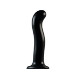 Strap-On-Me P&G Spot Dildo Extra Large Black side view showing its ergonomic design for targeted stimulation.