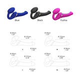 Image showing Strap-On-Me Multi Orgasm Bendable Strapless Strap-On Black Medium with sizes and color options.