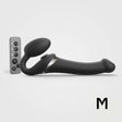 Strap-On-Me Multi Orgasm Bendable Strapless Strap-On Black Medium with remote control for enhanced pleasure.