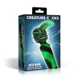 Octo Wand Silicone Vibrating Wand with Attachment packaging showcasing the unique design and features from Creature Cocks.